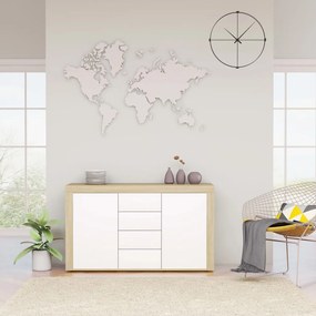 vidaXL Μπουφές Λευκό / Sonoma Δρυς 120 x 36 x 69 εκ. από Μοριοσανίδα