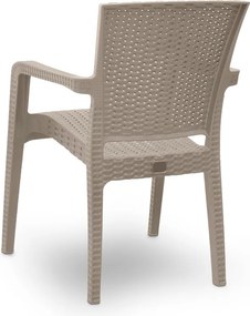 Πολυθρόνα πολυπροπυλενίου Clio Megapap recycled χρώμα cappuccino 57x55x86εκ.