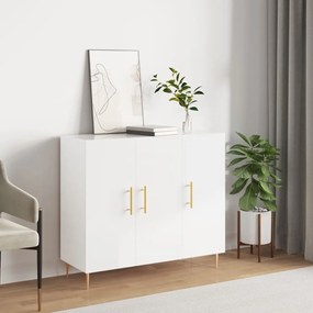 vidaXL Ντουλάπι Γυαλιστερό Λευκό 90 x 34 x80 εκ. Επεξεργασμένο Ξύλο