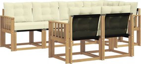 vidaXL Σειρά Καναπέ Εξωτερικού με μαξιλάρι 7 pcs Λευκό και Κρεμ