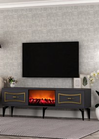 Stewehome Έπιπλο τηλεόρασης με εστία και ντουλάπι 150x30x45 cm