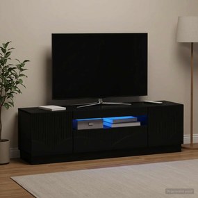 vidaXL Ντουλάπα LED Τηλεόρασης Μαύρο Επεξεργασμένο Ξύλο