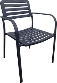 ROMA Πολυθρόνα Στοιβαζόμενη, Μέταλλο Βαφή Μαύρο   1τμχ