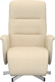 vidaXL Πολυθρόνα Ανακλινόμενη Κρεμ Υφασμάτινη με Υποπόδιο