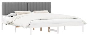 vidaXL Σκελετός Κρεβατιού με Επενδεδυμένο Κεφαλάρι Ανοιχτό γκρι