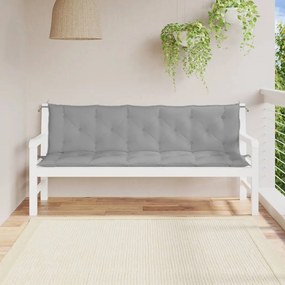 Μαξιλάρι Πάγκου Κήπου Γκρι 180x(50+50)x7 εκ. Ύφασμα Oxford