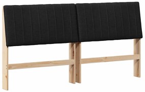 vidaXL Ταπετσαρισμένο κεφαλάρι Μαύρο 180 cm Στερεά ξυλεία πεύκου