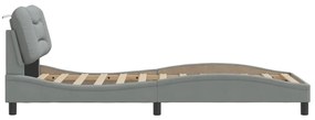 Πλαίσιο Κρεβατιού με Κεφαλάρι Ανοιχτό Γκρι 80x200 εκ Υφασμάτινο - Γκρι