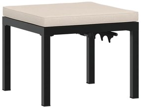 vidaXL Υποπόδιο Κήπου Μαύρο Ατσάλι με Ηλεκτρ. Βαφή με Μαξιλάρι