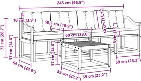 vidaXL Σειρά Καναπέ Εξωτερικού με μαξιλάρι 5 pcs Λευκό και Μπεζ