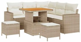 vidaXL Σετ Καναπέ Κήπου 8 pcs Μπεζ συνθετικό ρατάν