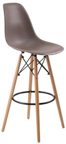 Σκαμπώ BAR PP Sand ART Wood Beige (με πλάτη) 46x54x74/111cm (Σετ 2 ΤΕΜ)