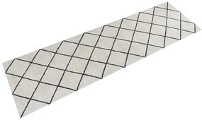 vidaXL Χαλί Κουζίνας Πλενόμενο με Τετράγωνο Σχέδιο 45x150 εκ. Βελούδο