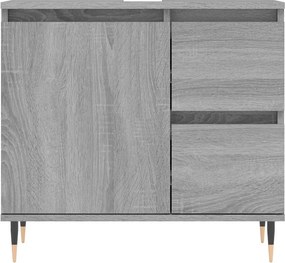 vidaXL Ντουλάπι Μπάνιου Γκρι Sonoma 65x33x60 εκ. Επεξεργασμένο Ξύλο