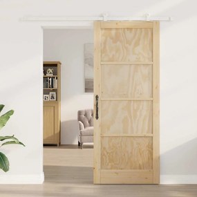 vidaXL Σετ Συρόμενης Πόρτας ORKDAL Φυσικό και λευκό 86 x 211 cm