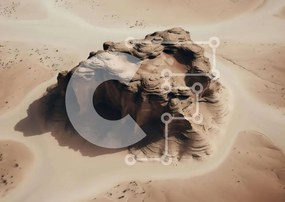 Intra Συλλεκτικό Ξύλινο Παζλ Plywood  4mm - Εναέρια άποψη του σχηματισμού βράχου της ερήμου Σε Ξύλινο Κουτί - Διαστάσεις: 10x10 cm – 25 κομμάτια