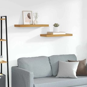 vidaXL Ράφι Τοίχου 2 pcs Καφέ 60 x 23 x 4 εκ. Επεξεργασμένο ξύλο