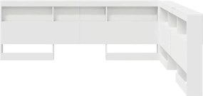 vidaXL Κεφαλάρι Αποθήκης με ράφι Λευκό 200 cm Επεξεργασμένο ξύλο