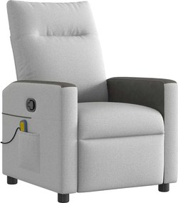 vidaXL καρέκλα ανάκλισης μασάζ Cloud Grey Fabric