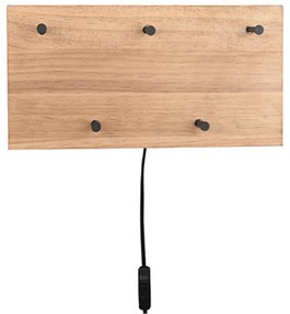Κρεμάστρα Τοίχου 5 Θέσεων Romy 1400130 40x20x9,2cm Natural-Black Mirrors & More Metal,Wood