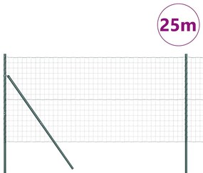 vidaXL Φράχτης με Στήλες. Πράσινο 1.2 x 25 m Ατσάλι