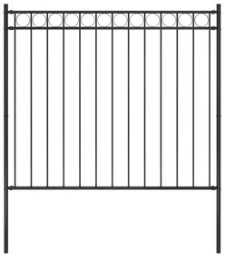 vidaXL Φράχτης Κήπου Μαύρος Ατσάλινος 1,81 x 1,5 μ.