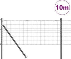 vidaXL Ευρωπαϊκή Στήριξη Φράχτη 10 x 0,8 μ PVC-Επικαλυμμένο Ατσάλι