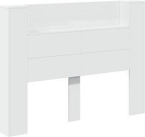 vidaXL Κεφαλάρι Ντουλάπι με LED με ράφι Λευκός 140 x 16,5 x 103,5 cm
