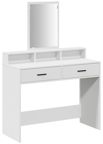 vidaXL Τραπεζάκι Μακιγιάζ με Συρτάρια Λευκό 100x41x140 εκ.