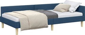 vidaXL Κρεβάτι Γωνίας Μπλε 90 x 190 cm ύφασμα