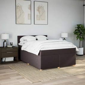 ΚΡΕΒΑΤΙ BOXSPRING ΜΕ ΣΤΡΩΜΑ ΣΚΟΥΡΟ ΚΑΦΕ 140X200 ΕΚ ΥΦΑΣΜΑΤΙΝΟ 3286706