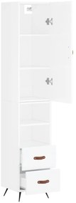 vidaXL Ντουλάπι Γυαλ. Λευκό 34,5 x 34 x 180 εκ. από Επεξεργασμένο Ξύλο