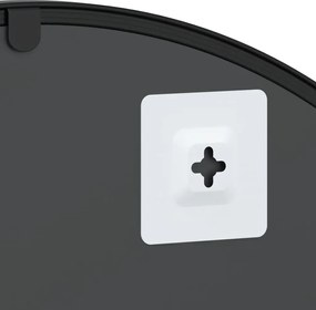 vidaXL Καθρέφτης Τοίχου Αψίδα Μαύρος 60 x 90 εκ. από Σίδερο
