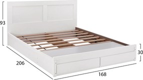 ΚΡΕΒΑΤΙ CAPRI HM399.05 ΜΕ 2 ΣΥΡΤΑΡΙΑ ΛΕΥΚΟ ΓΙΑ ΣΤΡΩΜΑ 160x200 εκ.