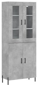 vidaXL Ντουλάπι Γκρι Σκυροδέματος 69,5x34x180 εκ. Επεξεργασμένο Ξύλο