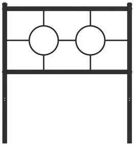vidaXL Κεφαλάρι Μαύρο 80 εκ. Μεταλλικό