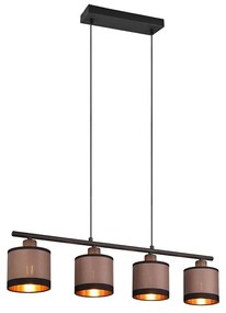 Φωτιστικό Κρεμαστό Ράγα RL Lighting Davos R31554041 Μαύρο με Τοπέ καπέλο