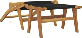 vidaXL Καρέκλα Κήπου με Υποπόδιο από Μασίφ Ξύλο Teak και Πολυεστέρα