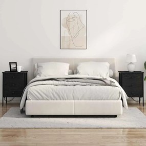 vidaXL Κομοδίνο 2 pcs Μαύρη δρυς 42 x 41 x 61 εκ Επεξεργασμένο ξύλο