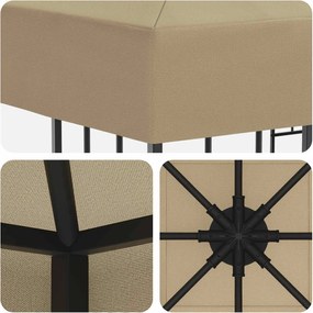 vidaXL Κιόσκι 3 x 3 m Μπεζ Πολυεστέρας και Χάλυβας 190 gsm