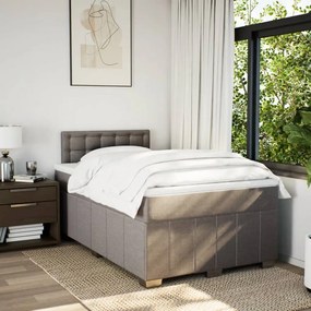 VidaXL Κρεβάτι Boxspring με Στρώμα Taupe 120x190 εκ. Υφασμάτινο