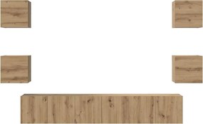 vidaXL Σετ επίπλου τηλεόρασης 7 τμχ. Artisan Oak Επεξεργασμένο Ξύλο