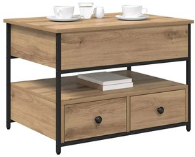 vidaXL Τραπεζάκι σαλονιού με συρτάρι Artisan Oak 70 x 50 x 54.5 εκ
