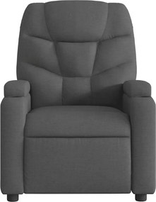vidaXL Πολυθρόνα Μασάζ Ανακλινόμενη Σκούρο Γκρι Υφασμάτινη