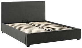 Κρεβάτι διπλό Bedka ύφασμα ανθρακί 160x200εκ 170x217x105 εκ.