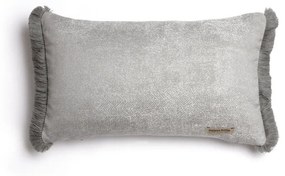 Μαξιλαροθήκη Διακοσμητική Kedros Grey-Silver Trimming Aslanis Home 30X50 Βαμβάκι-Chenille