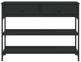 vidaXL Τραπέζι Κονσόλα Μαύρο 100x25x75 εκ. από Επεξεργ. Ξύλο