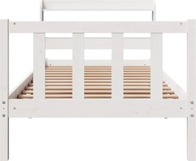 vidaXL Σκελετός Κρεβατιού Χωρίς Στρώμα Λευκό 100x200 εκ. Μασίφ Πεύκο