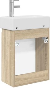 vidaXL Μονάδα μπάνιου με βρύση Sonoma Δρυς 45,5 x 22,5 x 84 εκ