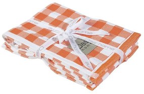 Ποτηρόπανα 0711 (Σετ 2τμχ) Orange-White Das Home 100% Cotton